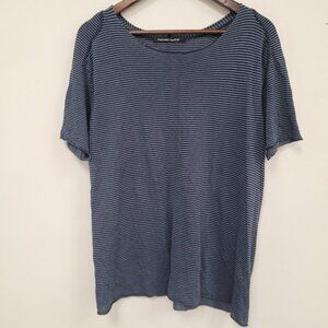 Hannes Roether Womens Lagom Lagenlook Striped Knit Top Size 2XL Raw Hem Beach